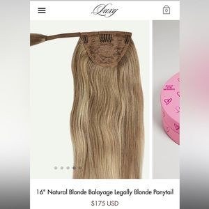 Luxy 16" Natural Blonde Balayage Legally Blonde Ponytail